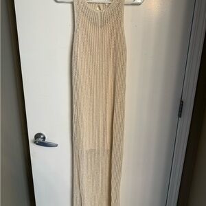 Astr Cream Knit Maxi Dress